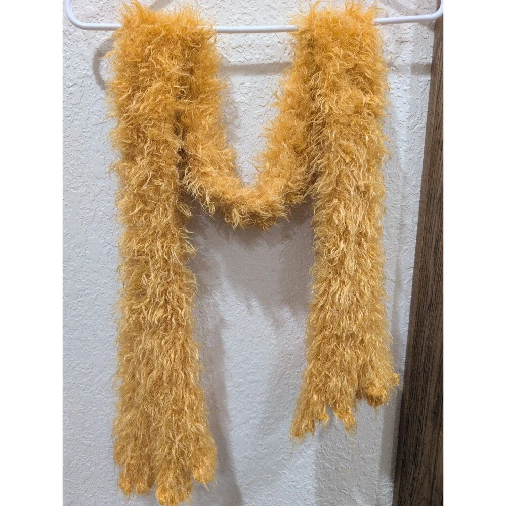 5 Fuzzy Eyelash Skinny Boa Scarf Scarves Black, Gold, White, Silver, Multi